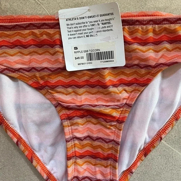 Athleta Full Bikini Swim Bottom Size Small Orange - Picture 2 of 5